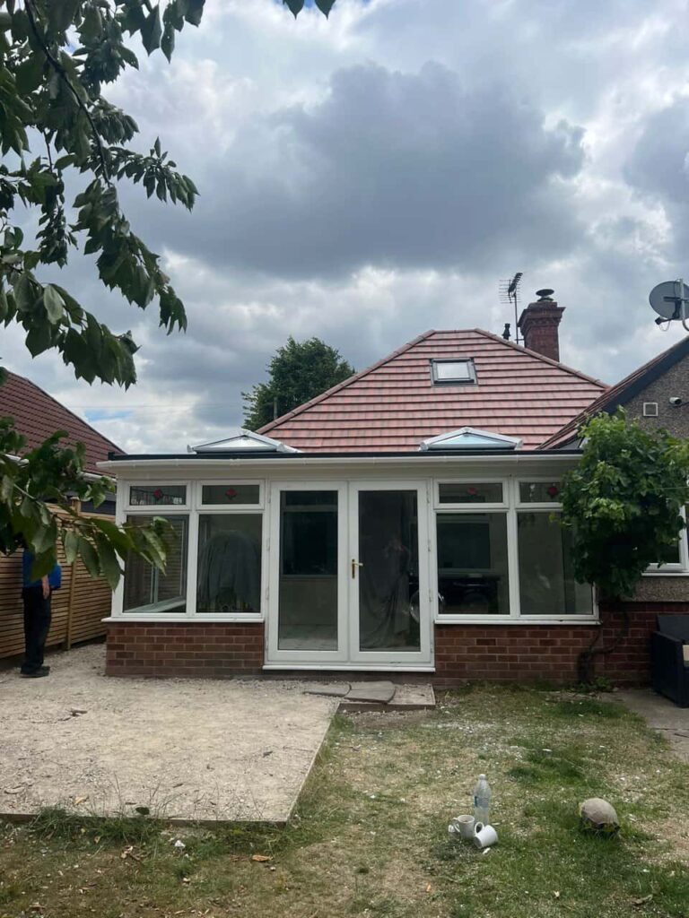 This is a photo of a hipped roof on a bungalow that has just had roof repairs carried out. Works carried out by TRP Roofing Selby